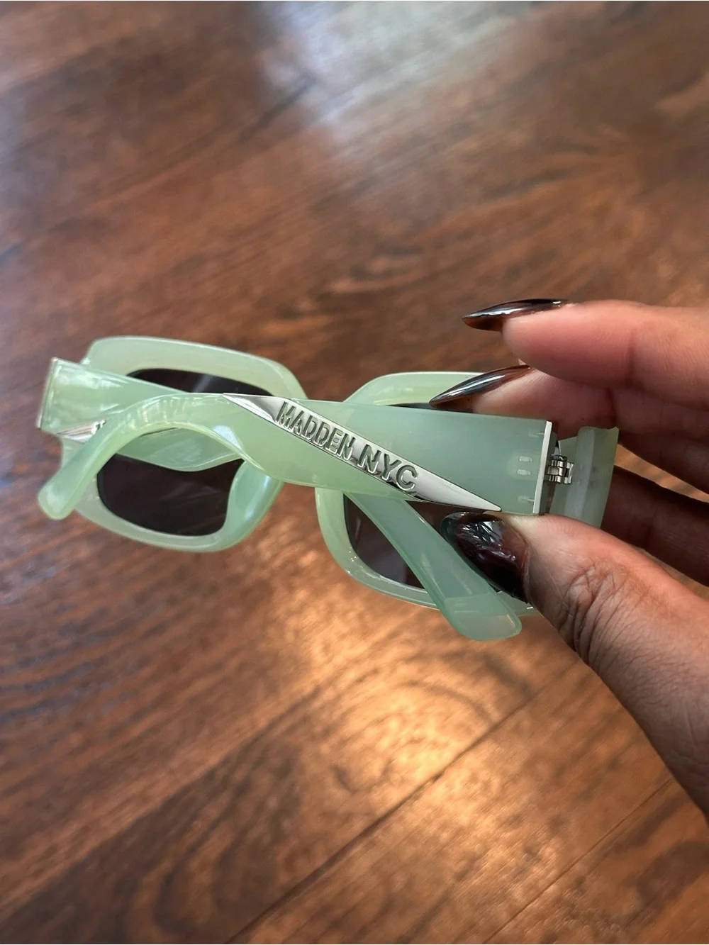 Mint Green Rectangular Sunglasses